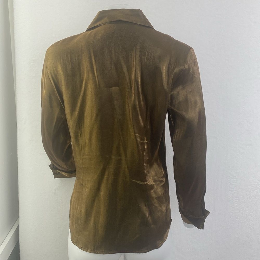 Notations Liquid Gold Button Down Shirt - image 3